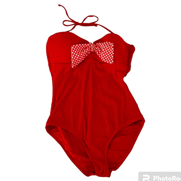 MATILDA JANE Size Medium Poolside Party RED ONE PIECE SWIMSUIT - Picture 3 of 11